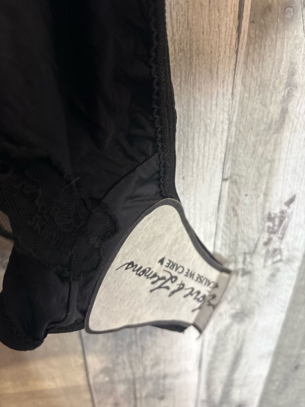 For Love & Lemons Anika Teddy Bodysuit Black Sheer Lace V-Neck NWT size small - Picture 7 of 8